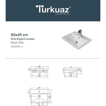 Turkuaz Cerastyle Frame 60x45 cm Lavabo