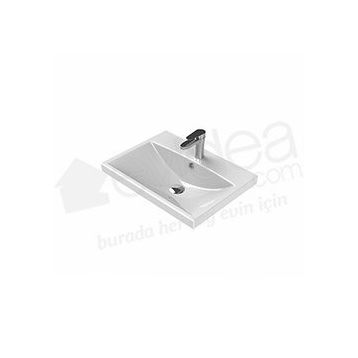 Turkuaz Elite Etajerli 60 cm Beyaz Lavabo