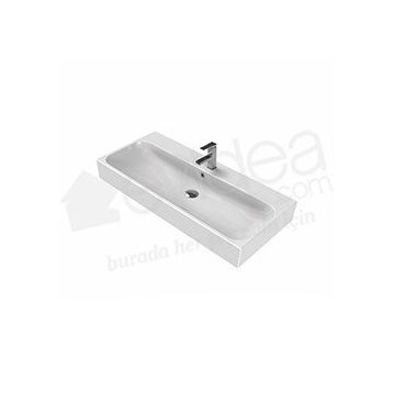 Turkuaz Pinto Etajerli 100 cm Lavabo