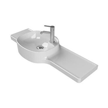 Turkuaz Seramik 100x37,5 cm Soldan Hazneli Turkuaz Cerastyle Harmony Etajerli Lavabo
