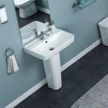 Turkuaz Seramik 50x40 cm ve Noura Uzun Ayak Cerastyle Duru Lavabo