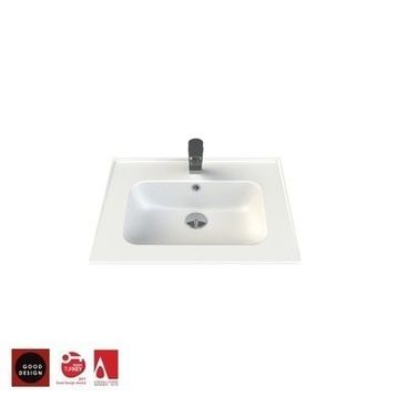 Turkuaz Seramik 65x47 cm Cerastyle Blue Etajer Uyumlu Damlalıklı Lavabo