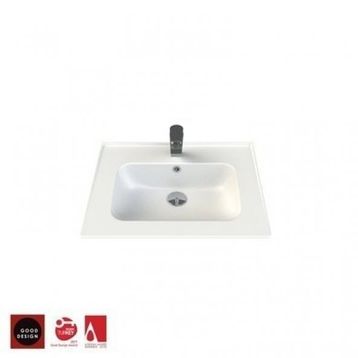 Turkuaz Seramik 65x47 cm Cerastyle Blue Etajer Uyumlu Damlalıklı Lavabo