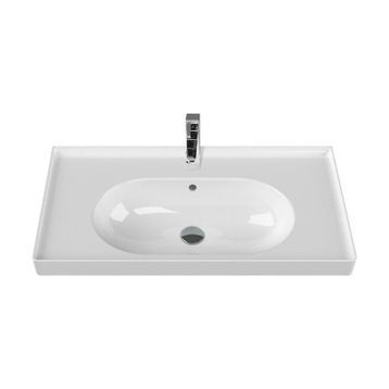 Turkuaz Seramik 80x45 cm Turkuaz Ceratyle Arya Etajer Uyumlu Damlalıklı Lavabo