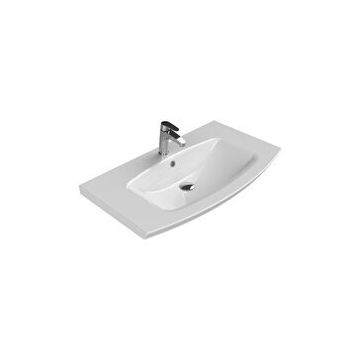 Turkuaz Seramik 90x51 cm Cerastyle Plus Etajer Uyumlu Banyo Lavabo