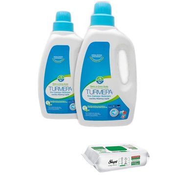 Turmepa Sıvı Çamaşır Deterjanı 2x2 lt + 100'lü Easy Clean Yüzey Temizlik Havlusu