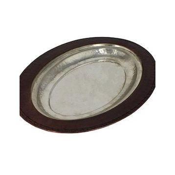 Turna Bakır TURNA4415-3 35 cm Piyade Oksit El Dövme İskender Kebap Kayık Sunum Tabağı