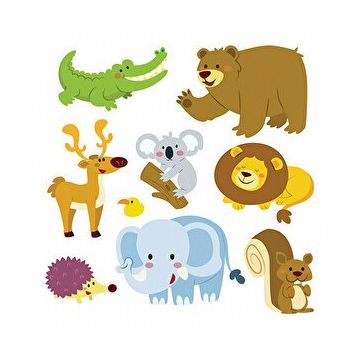 Tusador SHA02 Sevimli Hayvanlar Alemi Duvar Sticker
