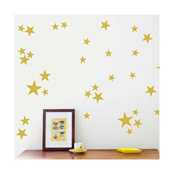 Tusador TILKI-76004 Tilki Dünyası 120 Adet Altın Renkli Yıldızlar Çocuk ve Bebek Odası Sticker