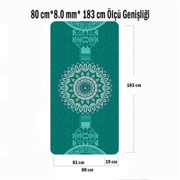 Tusi Desenli Yeşil Yoga Matı ve Pilates Minderi Kilim