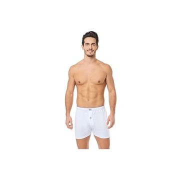 Tutku 0117 Penye Düz 3'lü Beyaz Erkek Boxer