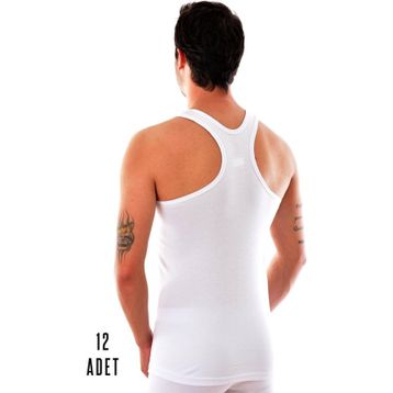 Tutku 0118 Pamuklu Beyaz 12 Adet Erkek Spor Atlet