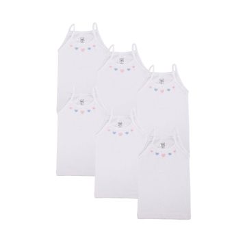 Tutku 0165 Beyaz 6'lı Paket Kız Çocuk Atlet