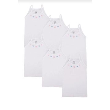 Tutku 0165 Beyaz 6'lı Paket Kız Çocuk Atlet