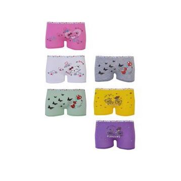 Tutku 42457 6'lı Kız Çocuk Renkli Likralı Pamuk Boxer Külot