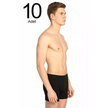 Tutku ELF568T0114CCM10 Siyah 10 lu Paket likralı Erkek Boxer