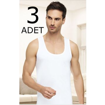 Tutku Elit 1001 BEYAZ-1 Beyaz Pamuklu 3 Adet Penye Atlet