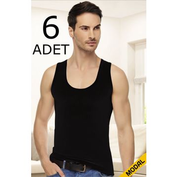 Tutku Elit 1201 Elastan Modal 6 Adet Siyah Erkek Atlet