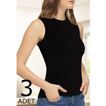 Tutku Elit 2201 Elastan Sıfır Kol 3 Adet Beyaz Kadın Body