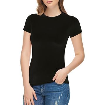 Tutku Elit 2202 Elastan Yarım Kol 3 Adet Siyah Kadın Body