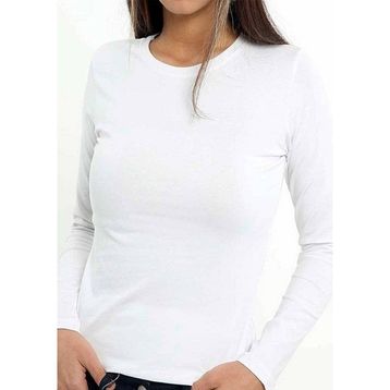 Tutku Elit 2203 Elastan Beyaz Uzun Kol Kadın Body