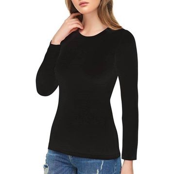 Tutku Elit 2203 Elastan Siyah Uzun Kol Kadın Body