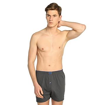 Tutku Füme 3 Lü Paket İç Giyim Pamuklu Penye Düğmeli Erkek Boxer