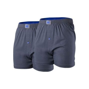 Tutku İç Giyim Pamuklu Penye Düğmeli 2'li Füme Erkek Boxer