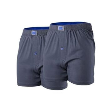 Tutku İç Giyim Pamuklu Penye Düğmeli 2'li Füme Erkek Boxer