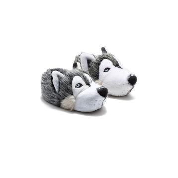 Twigy CC0530 Tw Husky Gri Hayvan Figürlü Erkek Panduf