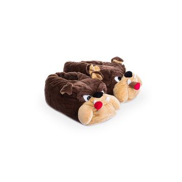 Twigy YY0261 Tw BULLDOG-2 Hayvanlı Kahverengi Kadın Panduf