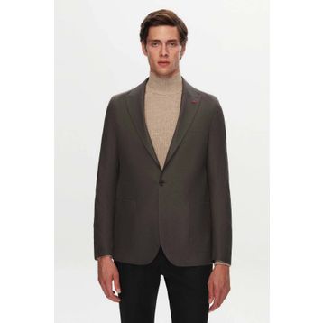 Twn 1EF04R107409M Slim Fit Antrasit Armürlü Kumaş Ceket