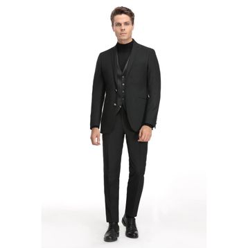 Twn 3EFY5KMBN053M001 Siyah Slim Fit Kombinli Takım Elbise