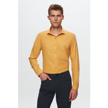 Twn 6EF02ORT00288 Slim Fit Hardal Oxford Erkek Gömlek