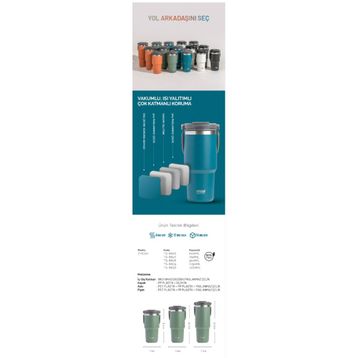 Tyeso 1200 ml Mavi Dailyneed Vakumlu Paslanmaz Çelik Termos