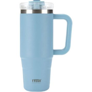 Tyeso 900 ml Açık Mavi Qq Sızdırmaz Pipetli Çift Duvarlı Vakumlu Termos
