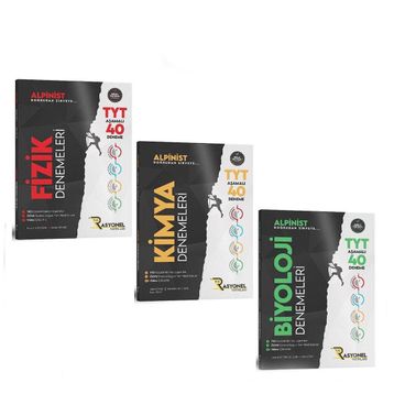 TYT Aşamalı Alpinist 40 Deneme Fizik Kimya ve Biyoloji Seti 3 Kitap - Rasyonel Yayınları