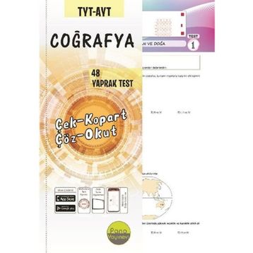 TYT AYT Coğrafya Yaprak Testleri Çek Kopart 48 Adet-Pano Yayınları