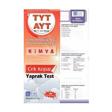 TYT AYT Kimya Çek Kopar Yaprak Test Bulut Eğitim Yayınları