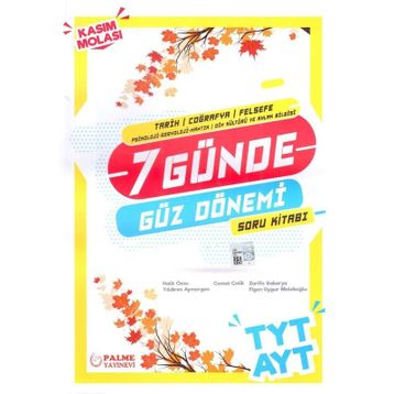 TYT AYT Tarih Coğrafta Felsefe 7 Günde Güz Dönemi Soru Bankası-Palme Yayınları