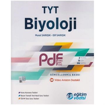 TYT Biyoloji Planlı Ders Föyü PDF Eğitim Vadisi Yayınları