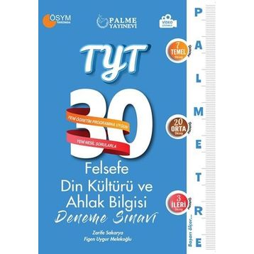 TYT Felsefe Din Kültürü ve Ahlak Bilgisi 30 Deneme - Palme Yayınları