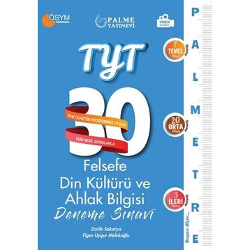 TYT Felsefe Din Kültürü ve Ahlak Bilgisi 30 Deneme - Palme Yayınları