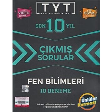 Tyt Fen Bilimleri Son 10 Yıl Çıkmış Sorular 10 Deneme - Ünlüler Yayınları