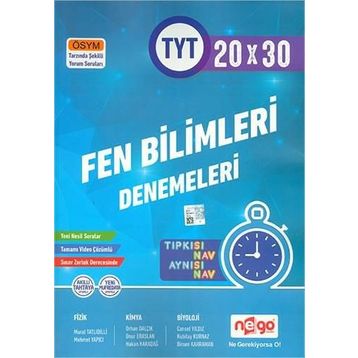 TYT Fen Bilimleri Video Çözümlü 20x30 Brans Deneme Nego Yayınları