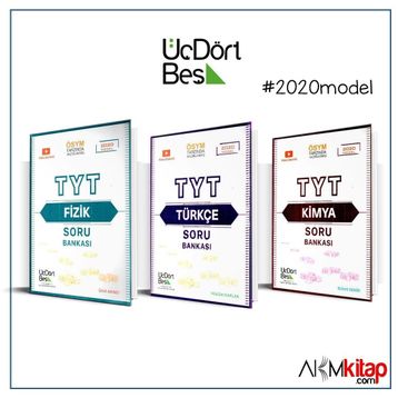 TYT Fizik TYT Türkçe TYT Kimya Soru Bankası 3 Kitap Set-Üç Dört Beş Yayınları