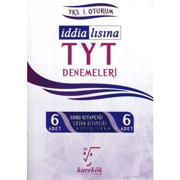 TYT İddialısına TYT Denemeleri 6 Adet Çözümlü Deneme - Karekök Yayınları