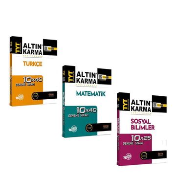 TYT Matematik Türkçe Sosyal Deneme Seti 3 Kitap-Altın Karma