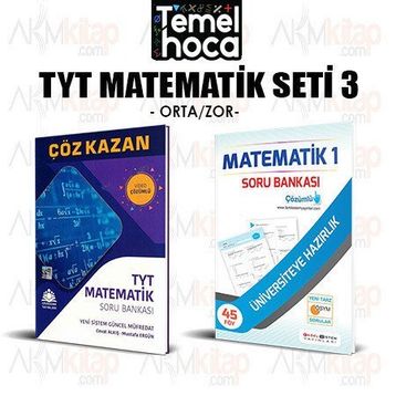 TYT Matematik ve Farklı Sistem TYT Matematik Soru Bankası 2 Kitap Set-Çöz Kazan Yayınları