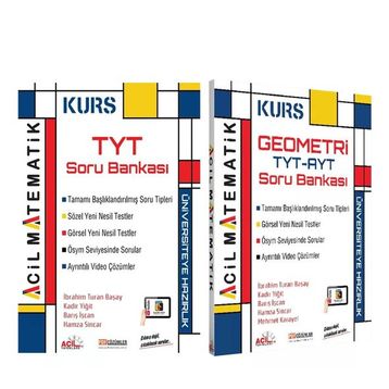 TYT Matematik ve Geometri Soru Bankası Seti 2 Kitap - Acil Yayınları